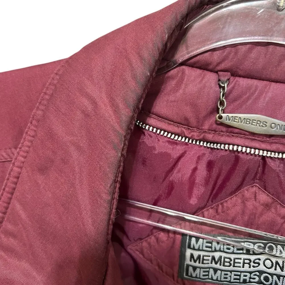 Members Only Jacket Mens Sz L Bomber Racer‎ Full Zip Pockets 80s Maroon Al Bundy